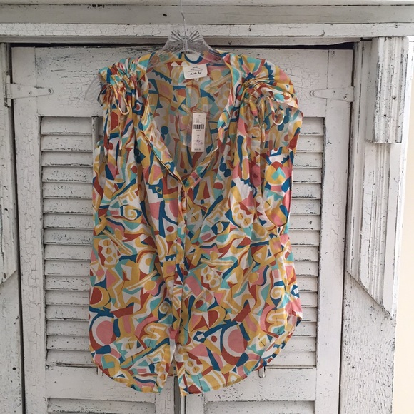 Anthro sleeveless blouse with wonderful detail - Picture 1 of 3